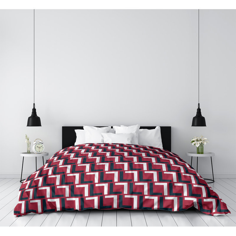Housse de couette simple, Housse de couette pour lit simple, Microfibre, Bleu / blanc / rouge