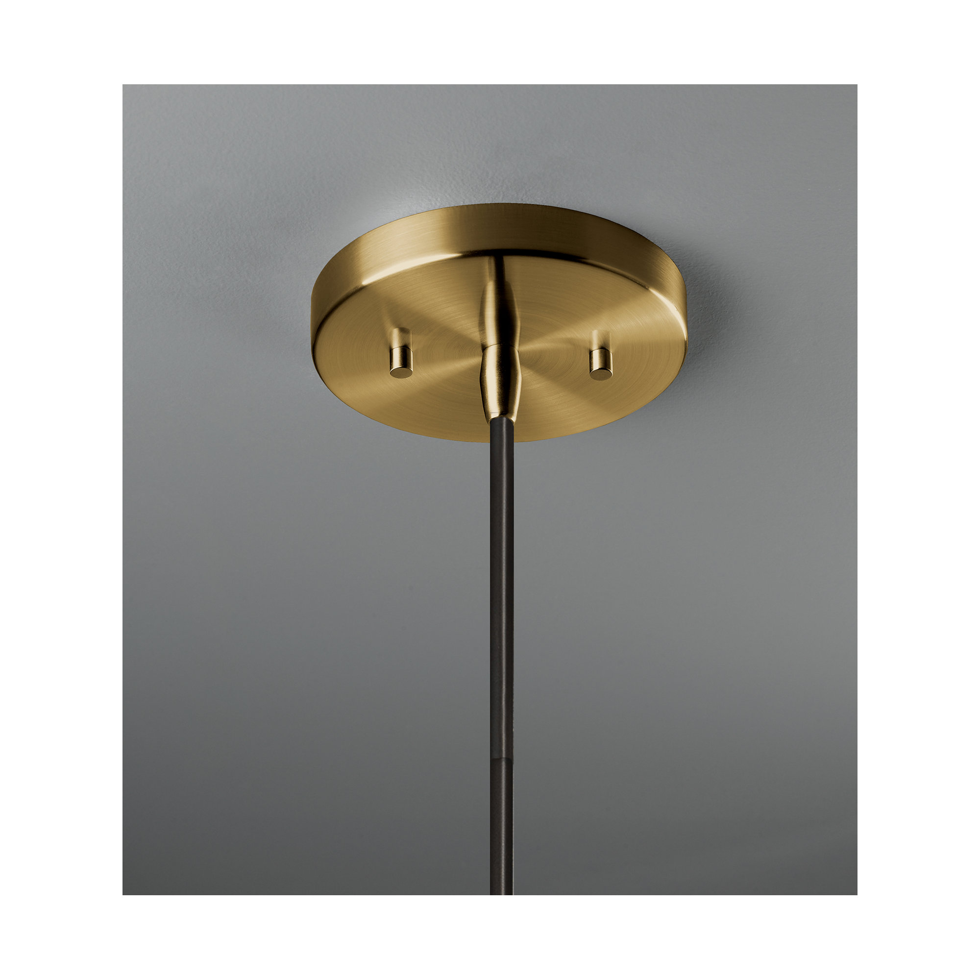 Logan 1 - Light Single Geometric LED Pendant, Gloss Black, Incandescent, Antique Brass