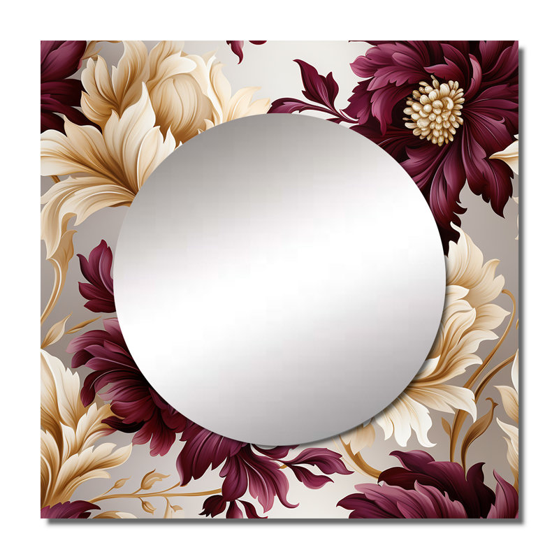 Maiara - Miroir décoratif floral carré pour chambre à coucher, 23 po x 23 po