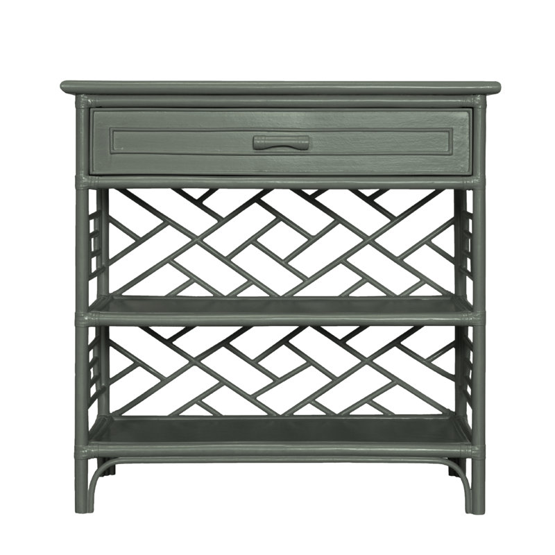 Chippendale End Table with Storage, Evergreen