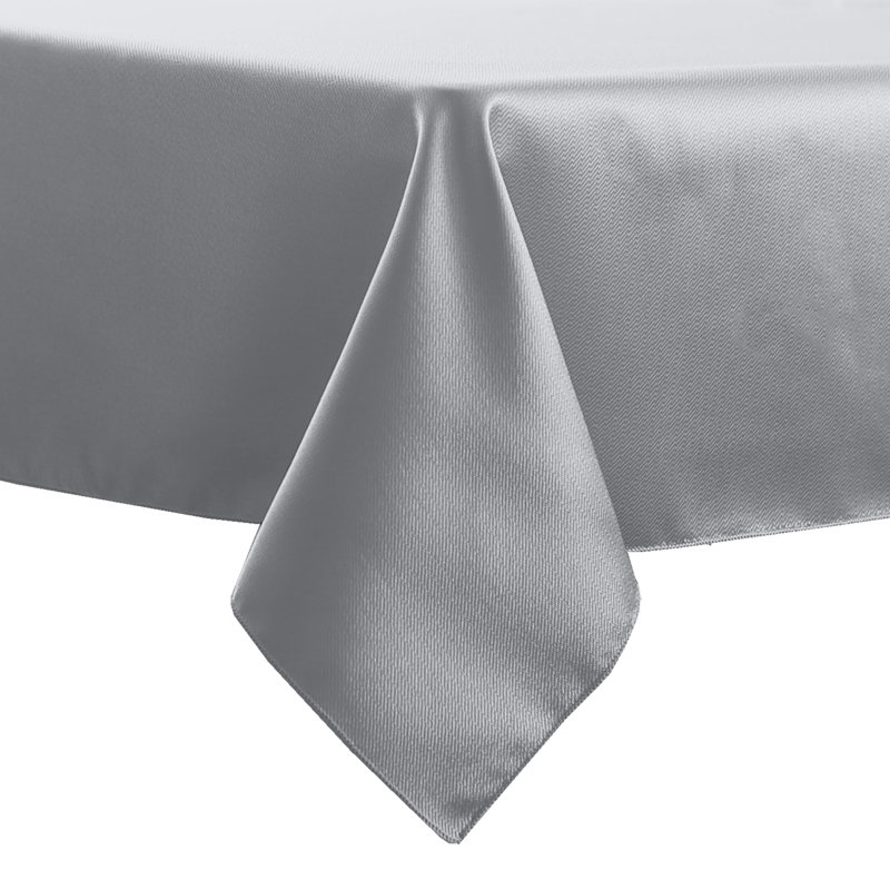 Ultimate Textile - Herringbone - Fandango Tablecloth, Silver Grey, 1, 60" W x 120" L