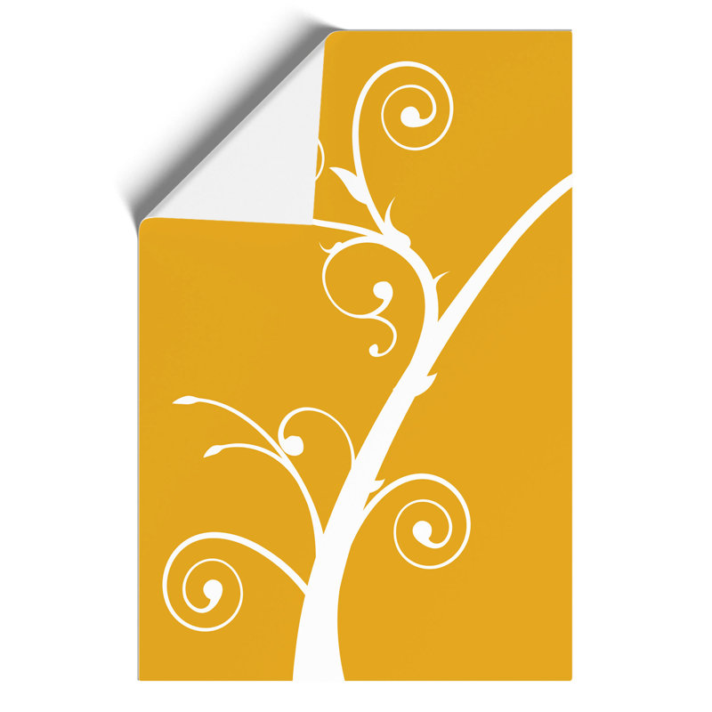 White Branch on Orange - Frameless Print, 84cm H x 59cm W x 0.1cm D