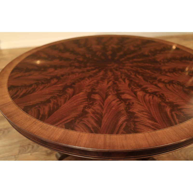 Round Mahogany Wood Dining Table