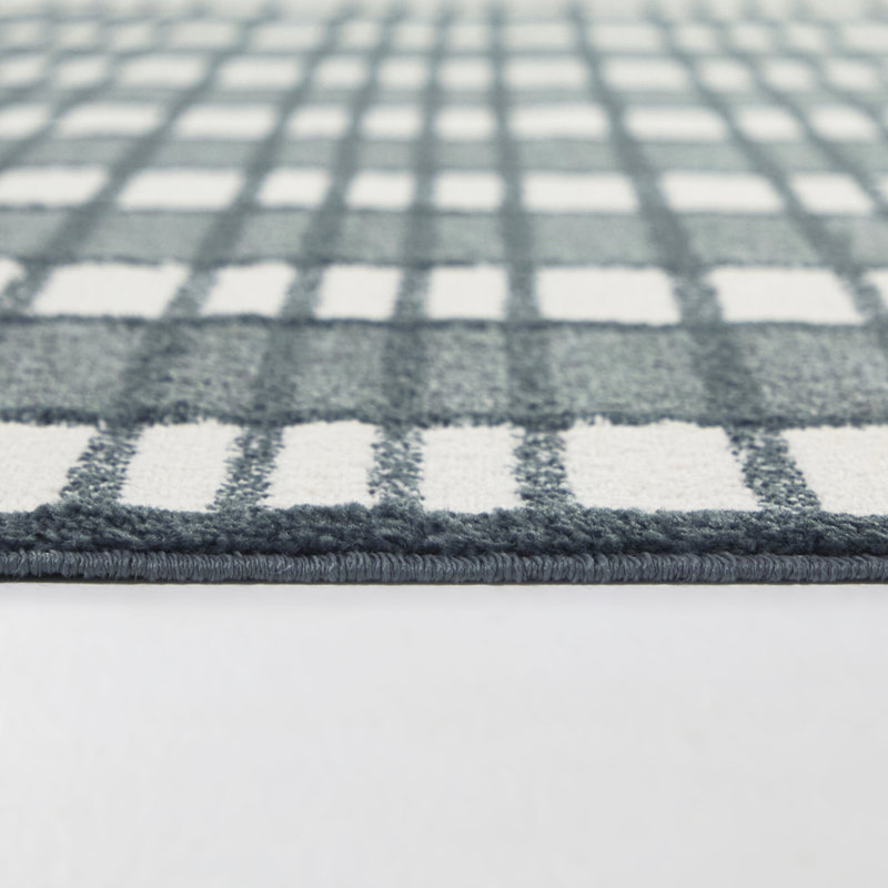 Aldridge Blue/Cream Vertical Stripe Area Rug, 5'3" x 7'