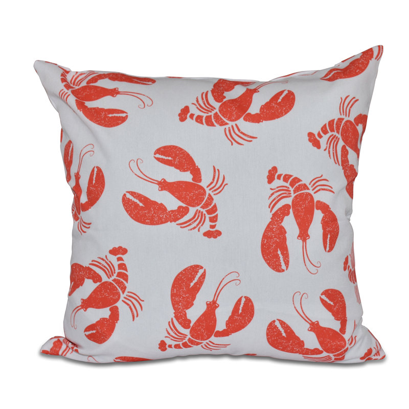 Nautical Nights Reversible Throw Pillow, 26"x26", Orange