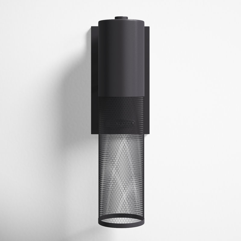 Derek Aluminum Wall Light, Black, 14.5" H x 4.5" W x 4.8" D, Incandescent