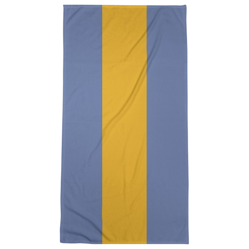 Cotton Blend Lightweight Beach Towel, Blue/Yellow