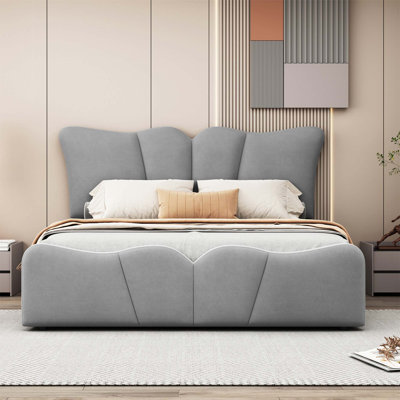 Upholstered Platform Bed Velvet Upholstered Bed