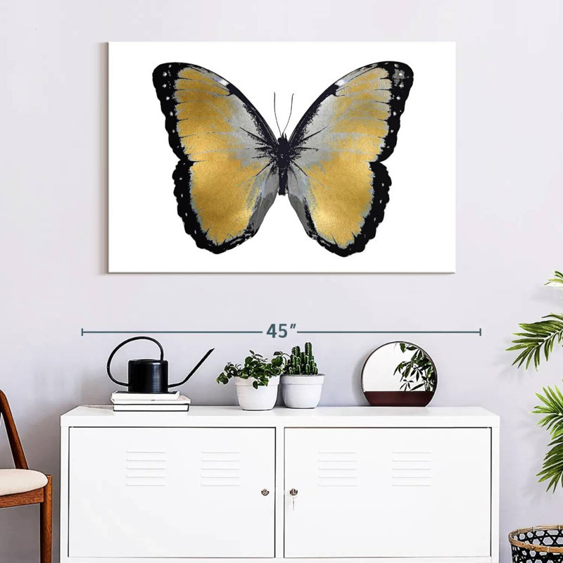 Butterfly In Metallic I, 26" H x 39" W
