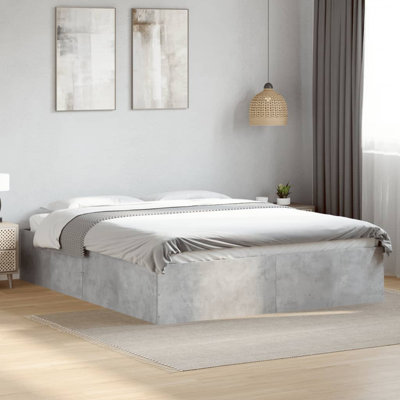 Vidaxl Bed Frame Concrete Grey Engineered Wood