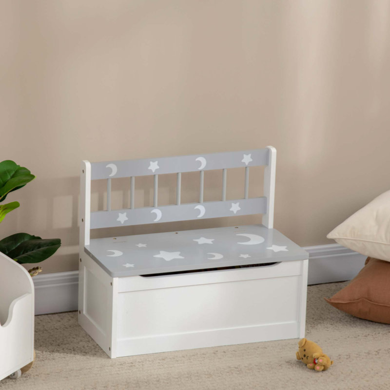 Toy Box, Storage Bench With Large 27 L Interior, Bench Seat With Storage