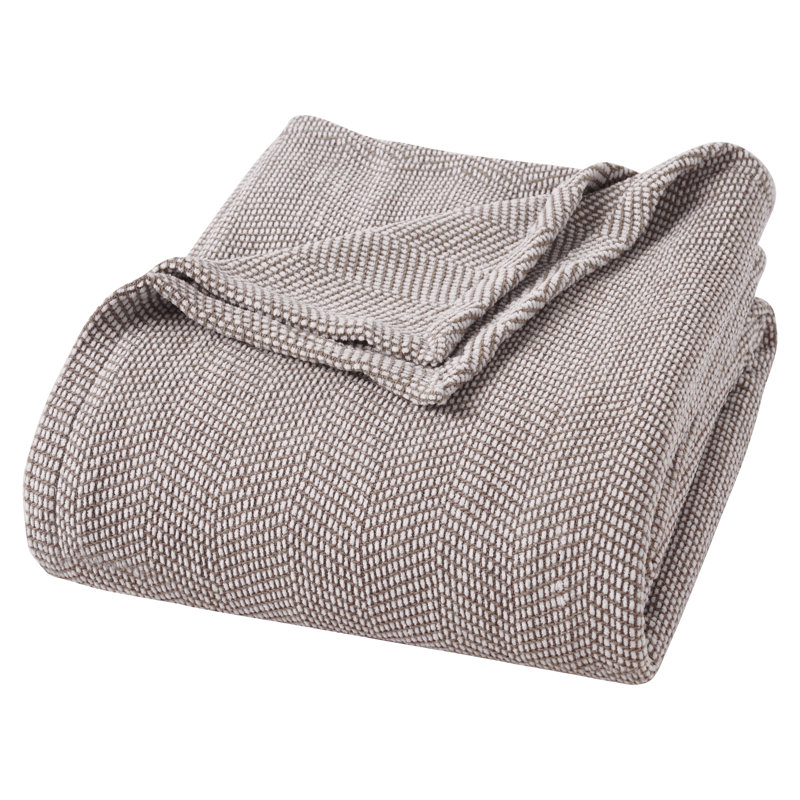 Couverture en coton Maya Chenille, Lit simple, Brun