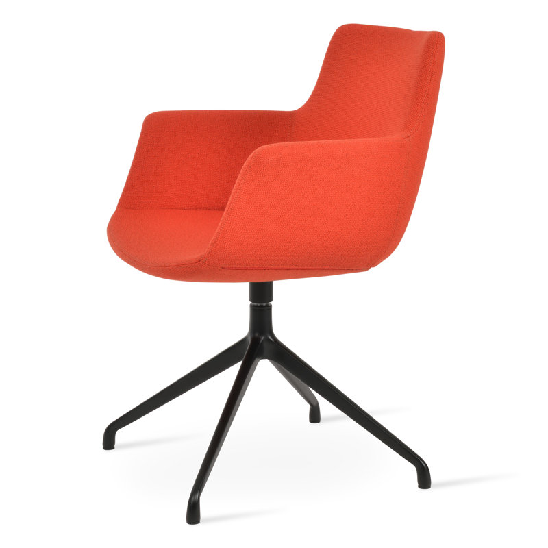 Fauteuil Bottega, Orange, Noir