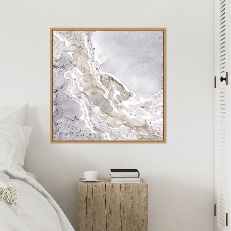 "Beige et gris" par Tara Reed, reproduction d'art sur toile encadrée, H 30 po x l 30 po