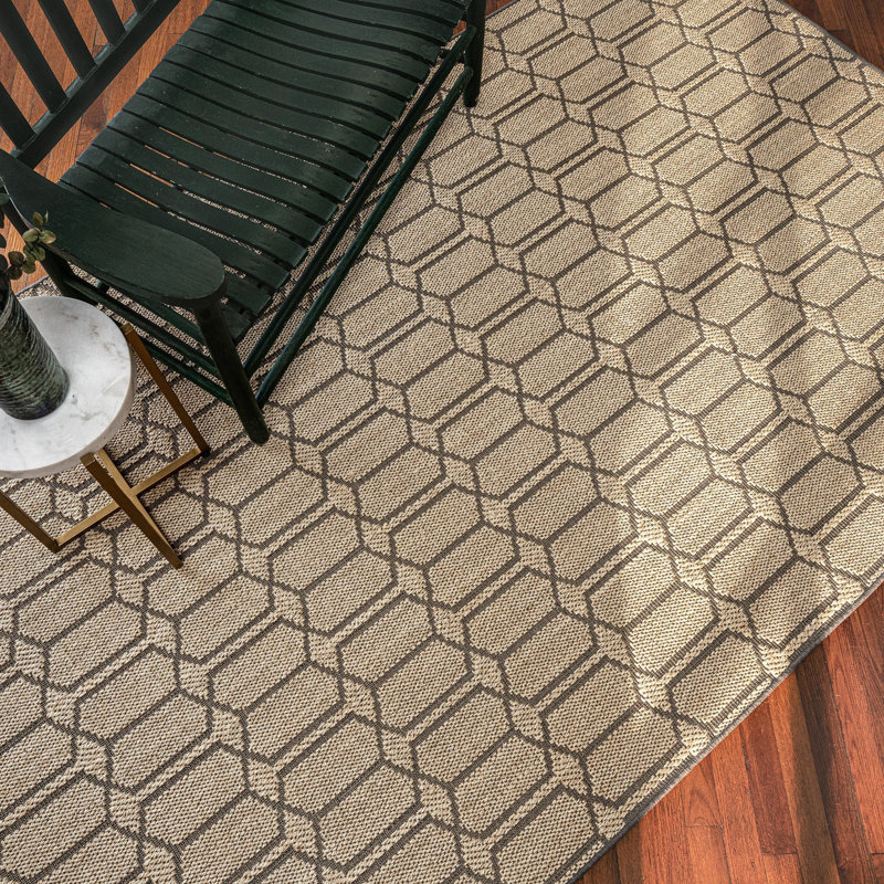 Timikia Jute/Sisal Geometric Rug, Rectangle 2' x 3'