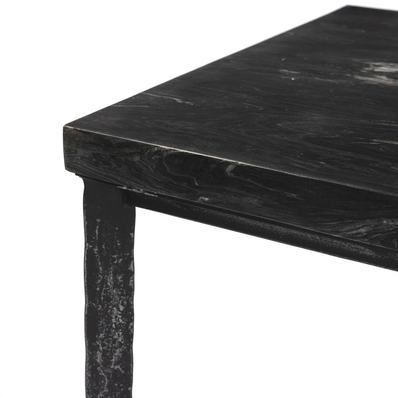 Table basse Nelida, Dessus en marbre gris anthracite / base noire