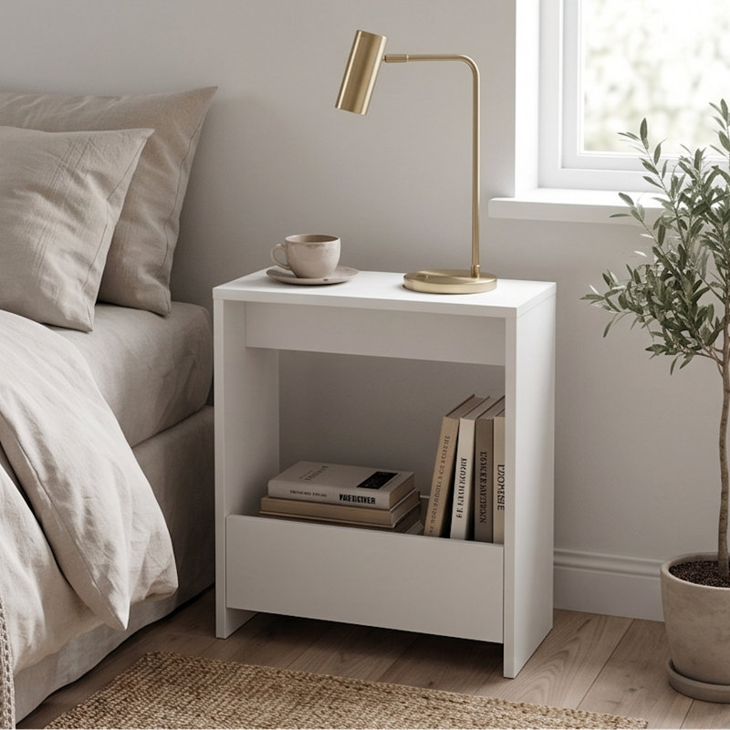 End Table, White Wood