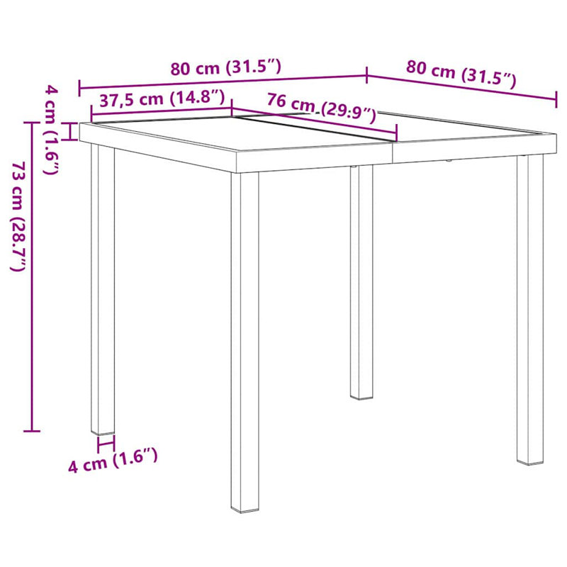 5 Piece Garden Dining Set Poly Rattan, Brown, 73cm H x 80cm W x 80cm D