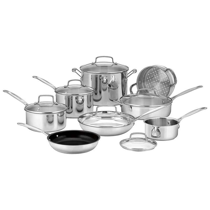 Batterie de cuisine en acier inoxydable 14 pièces Cuisinart Chef's Classic