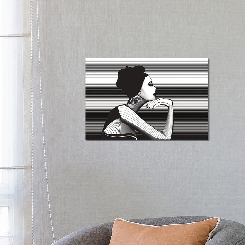 Black And White Woman by Show Me Mars - Wrapped Canvas Gallery-Wrapped Canvas Giclée, 45.72 cm H x 66.04 cm W