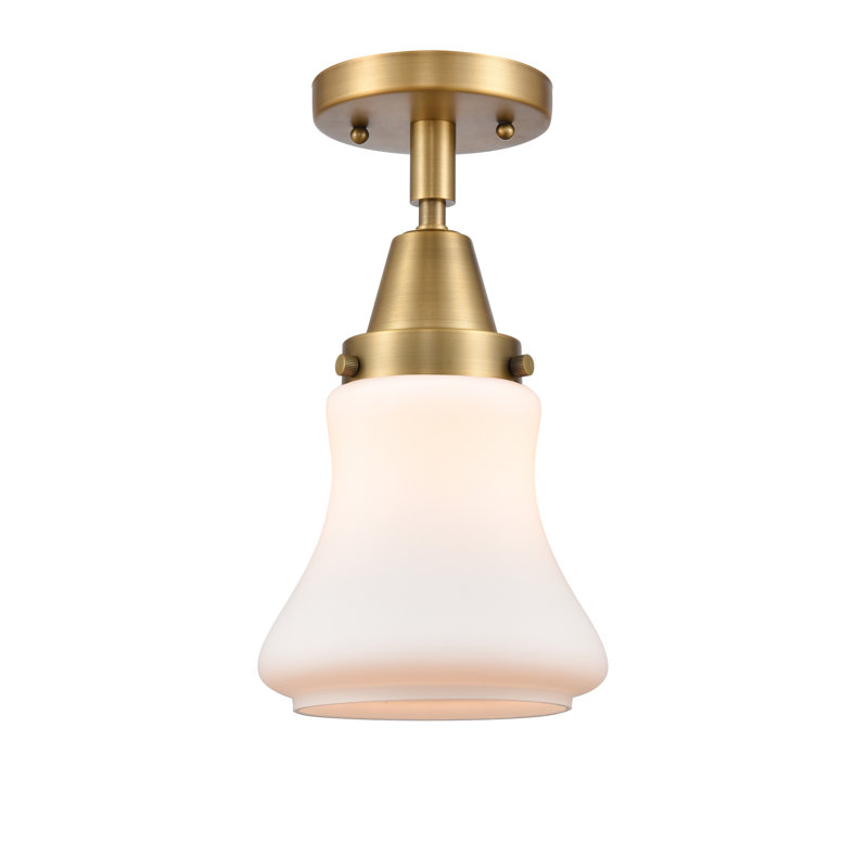 Iseabal Glass Semi Flush Mount, Brushed Brass