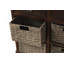 Armoire de rangement rustique avec deux tiroirs et quatre paniers en rotin pour un décor campagnard moderne et un rangement maximal-2009373848