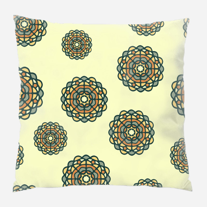Coussin décoratif circulaire Dinkins, Beige, Intérieur