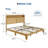Rattan King Size Bed Frame with LED Lights, Boho Wood Bed Frame with Storage Headboard, Natural Rattan, Silent Slats, No Box Spring Needed-1950731402