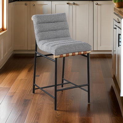 Matao White Fabric Counter Height Chair