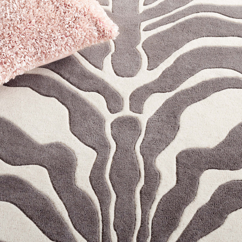 Wool Abstract Animal Pattern Rug Millwood Pines Carmaleta Hand Tufted Wool Pile Animal Print Rug | Wayfair