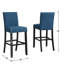 Élégants tabourets de bar en tissu avec garniture cloutée, ensemble de 2, pour une expérience d'assise chic et confortable.