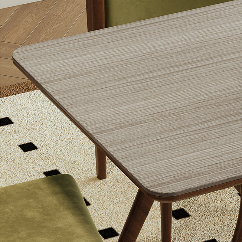 French retro simple rectangular dining table set, 29.50" H x 63" L x 31.50" W 