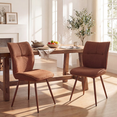 Leahana Chenille Upholstered Dining Chairs
