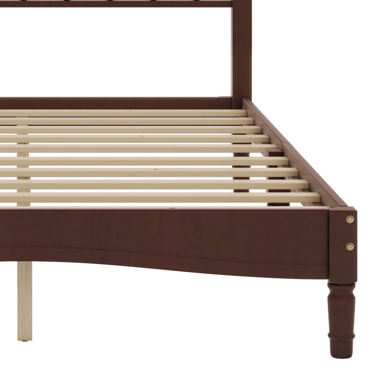 Lit plateforme en bois avec tête de lit en forme de gourde, lit plateforme de style rétro avec support à lattes en bois