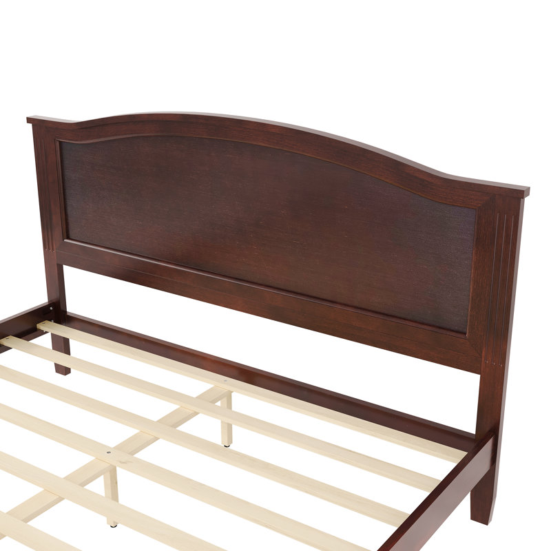 Timberline Solid Wood Platform Bed with Slat Support and Headboard, Queen, Espresso