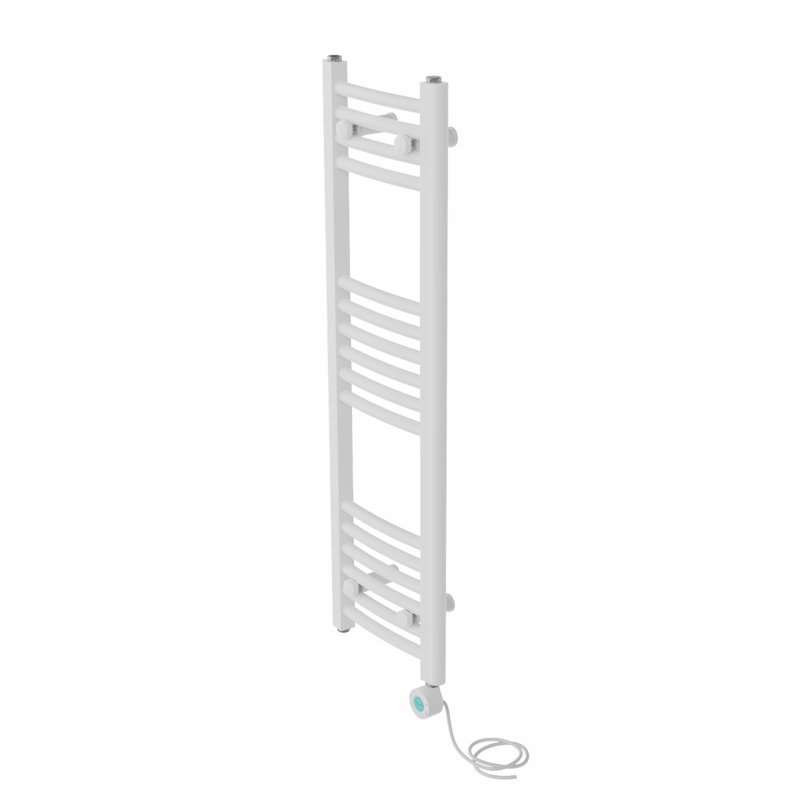 Curved Towel Rail Heated Towel Rails, White, 100cm H x 30cm W x 3.4cm D