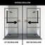 Divide 34" W x 74" H Fixed Framed Shower Screen with 3/8" Striped Glass-99084414