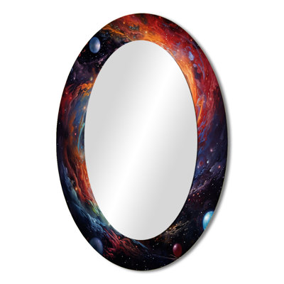 Heavenly Space Astrology - Blue Modern Oval Wall Mirror