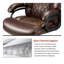 500lbs Big and Tall Office Chair for Heavy People - Executive Ergonomic Office Chair with Wide Spring Seat, Adjustable Lumbar Support, 360 Swivel PU Leather Brown Computer Desk Chair for Home Office