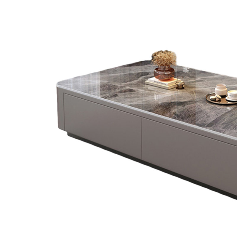 Table basse moderne et minimaliste haut de gamme, 13.38" H x 51.18" L x 23.62" W, Gris, Gris