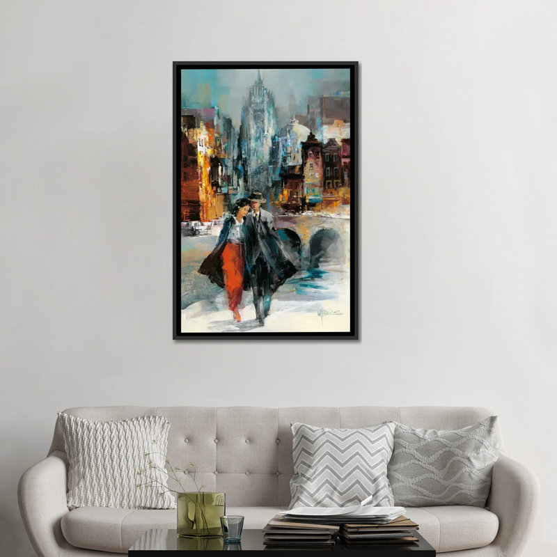 « amour i », impression sur toile, H 26 po x l 18 po x P 1,5 po, Toile avec cadre noir, Pas de tapis