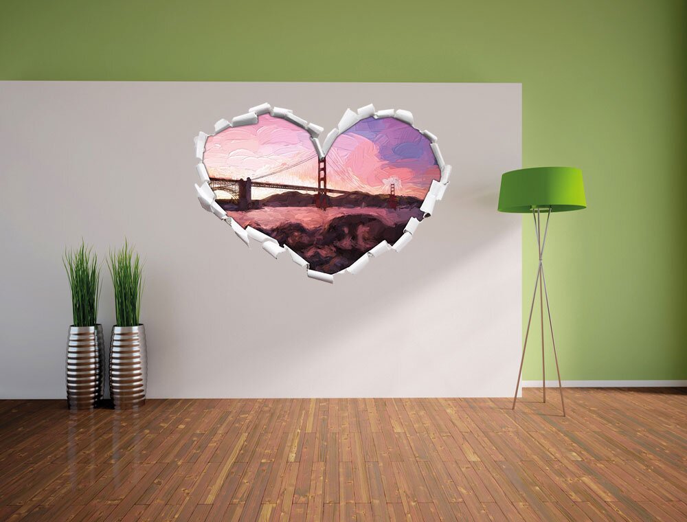 Wandtattoo Golden Gate Bridge im Sonnenuntergang mit Pinsel-Effekt