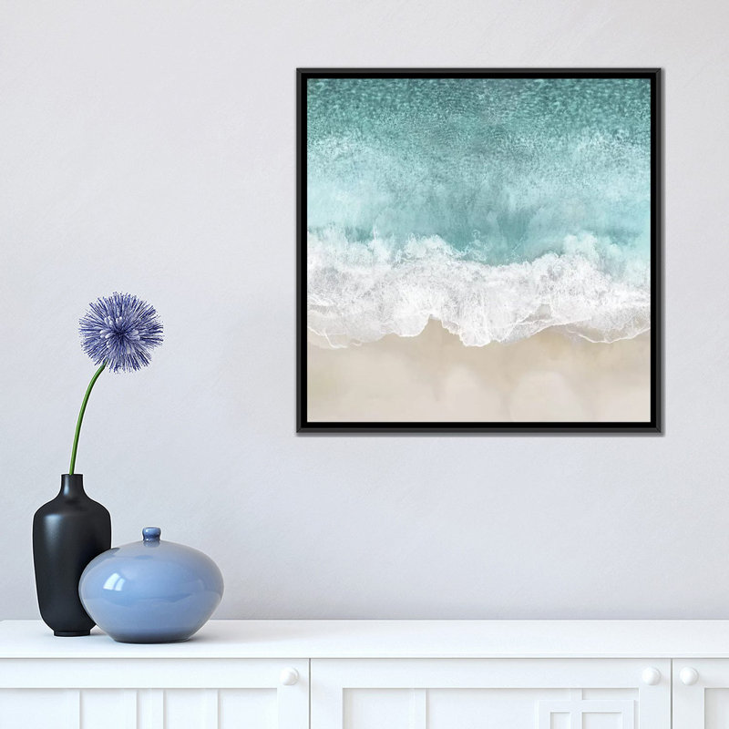 «Ocean Waves I», estampe numérique sur toile tendue sur toile, H 37 po x l 37 po x P 1,5 po, Toile encadrée noire