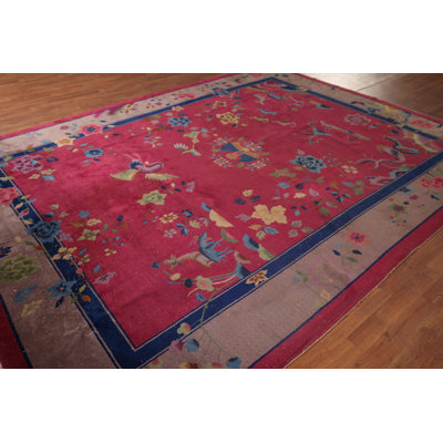 Tapis chinois antique Art Deco 9 x 12
