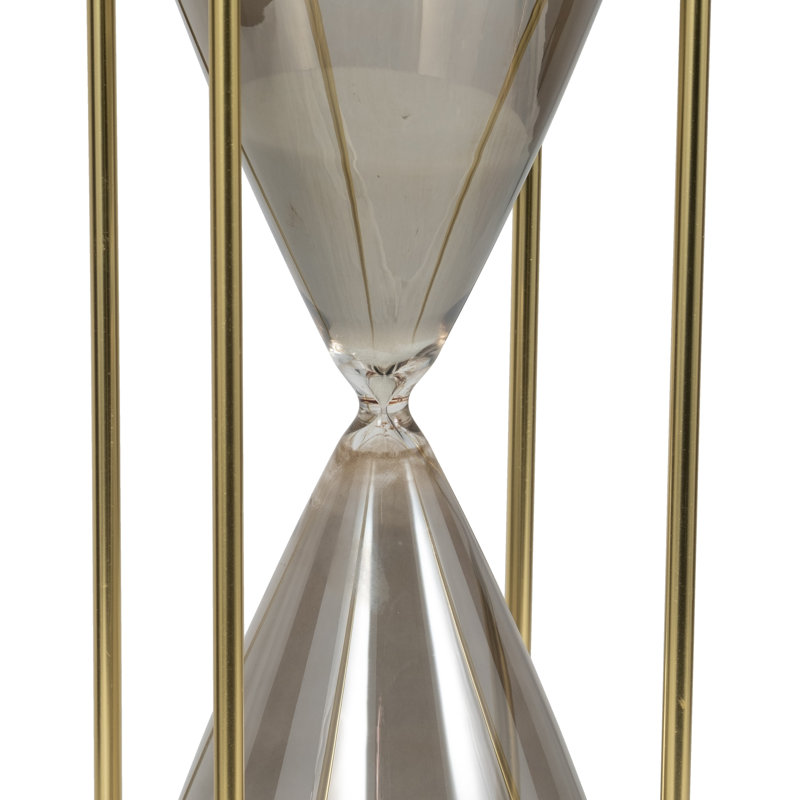 Braley Glass and Metal Hourglass with Decorative Frame, Gold