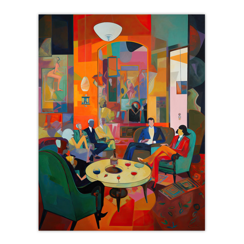 The Cocktail Party Modern Abstract Kitsch Large Wall Art Poster Print Thick Paper 18X24 Inch