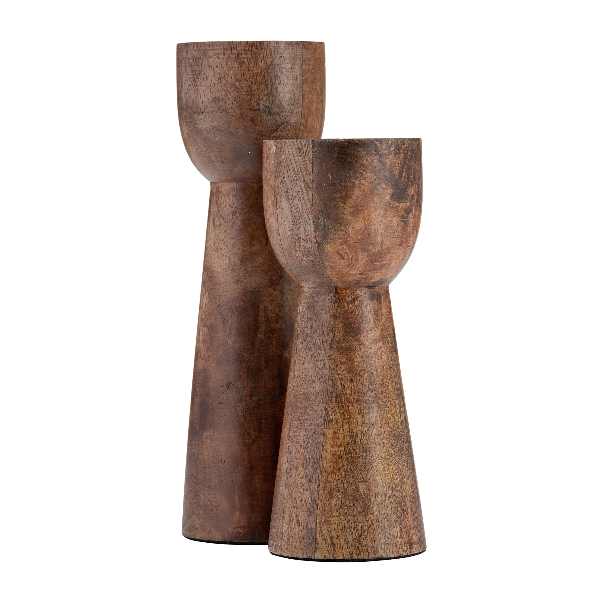 Wood, 12"H Candle Holder, Natural, 12" H x 4" W x 4" D