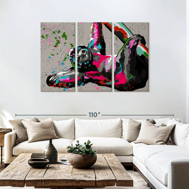 Brampt Splattered Sloth, 48" H x 74" W