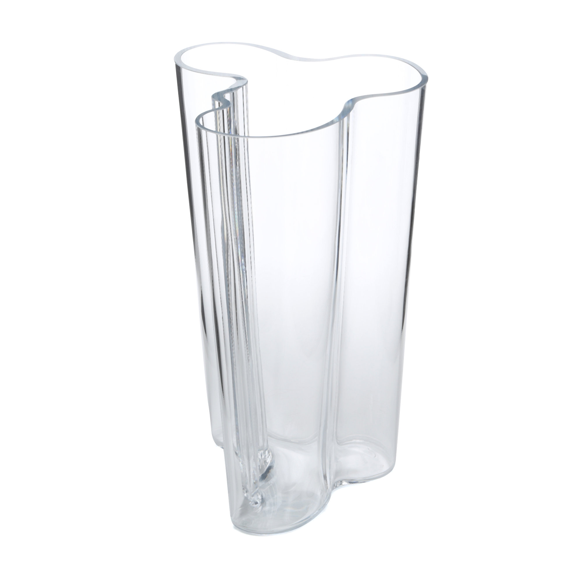 Aalto Glass Table Vase, Dark Gray, 4.8" H x 6.9" W x 6.8" D