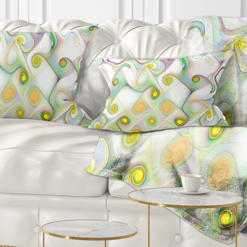 Coussin lombaire abstrait à motif fractal avec tourbillons
